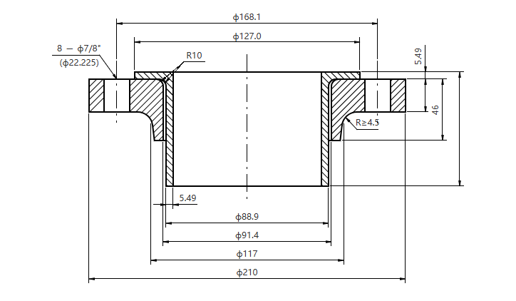 ASME B16.5 Classe 600 DN80 RF SCH40S LJ